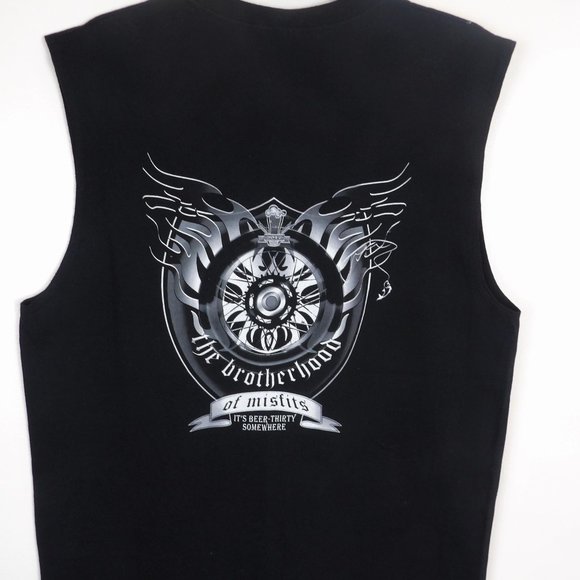 Men's Black Biker Tank Top / "The Brotherhood of Misfits" - Picture 1 of 6